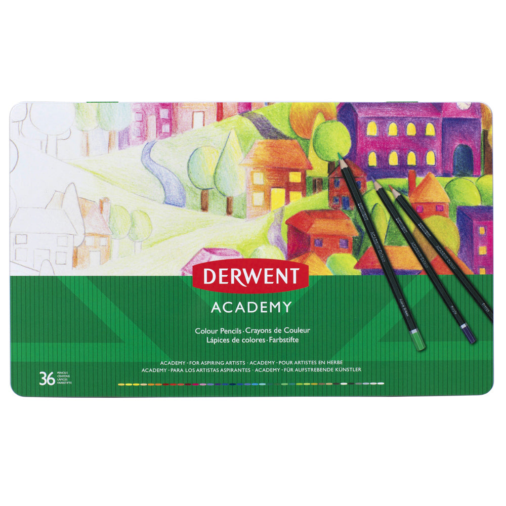 2300225-derwent-academy-art-craft-hexagonal-colour-pencils-tin-36pc
