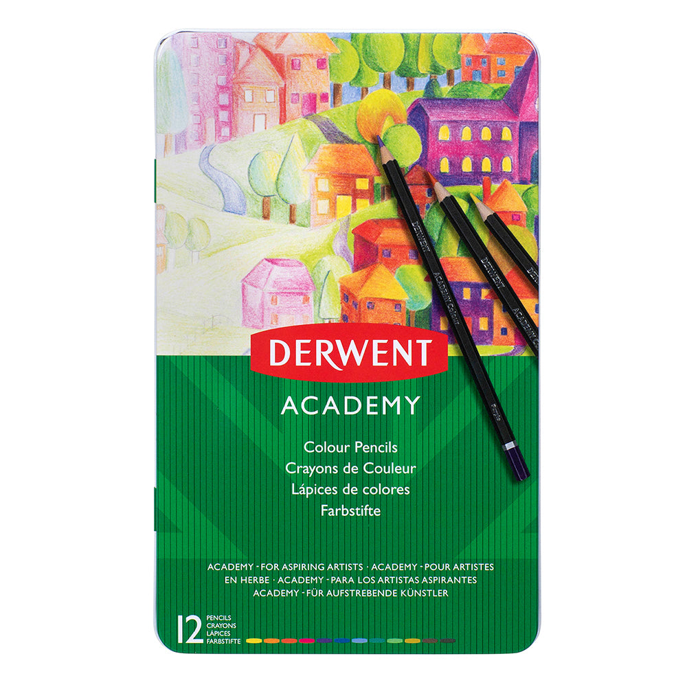 2301937-derwent-academy-art-craft-hexagonal-colour-pencil-tin-12pc