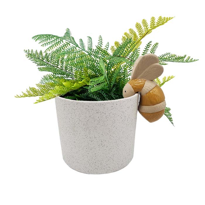 23940-pot-sitter-bee-9-5cm-animal-ornament-garden-decor-orange