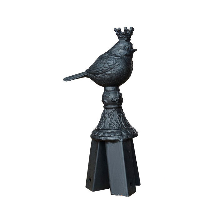 24534-stake-top-royal-bird-cast-iron-garden-ornament-black-assorted