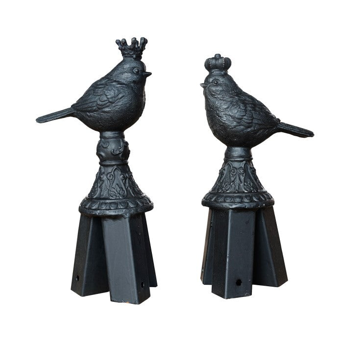 24534-stake-top-royal-bird-cast-iron-garden-ornament-black-assorted