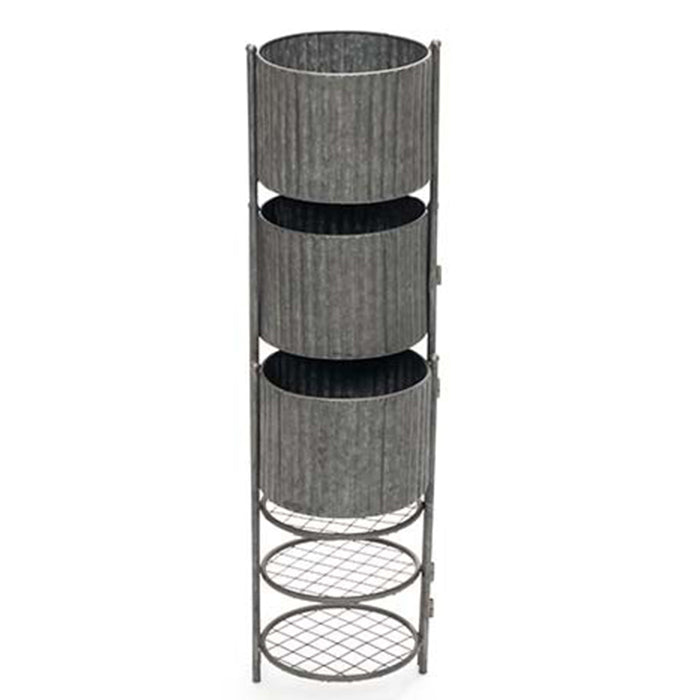 24862-3-tier-pot-plant-stand-79cm-ribbed-outdoor-yard-patio-garden-decor-charcoal