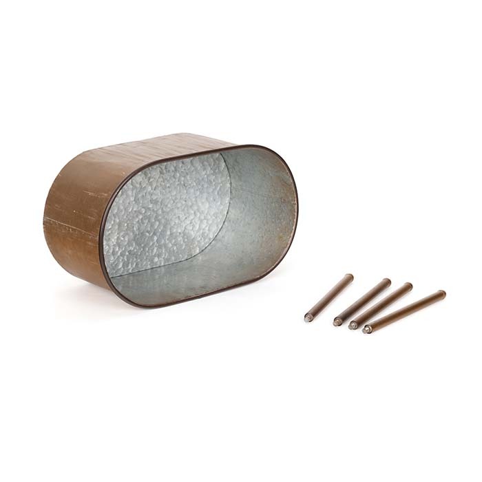 24992-2pc-pot-oblong-w-legs-outdoor-yard-patio-garden-decor-bronze