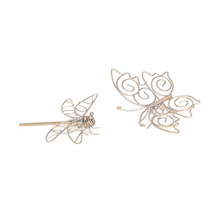 25241-butterfly-or-dragonfly-garden-ornament-decor-silver-assorted