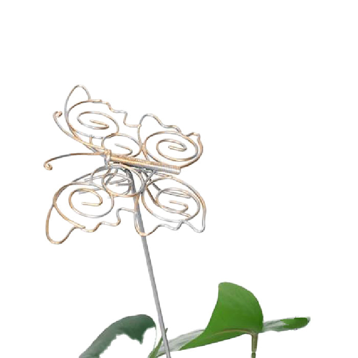 25258-butterfly-or-dragonfly-stick-41cm-garden-ornament-decor-silver-assorted