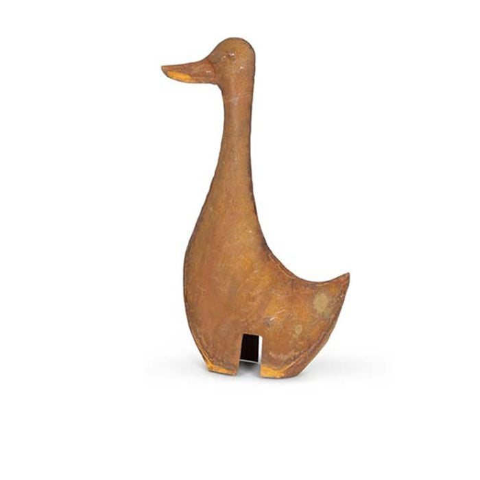 25630-duck-pot-sitter-rust-metal-outdoor-ornament-yard-patio-garden-decor