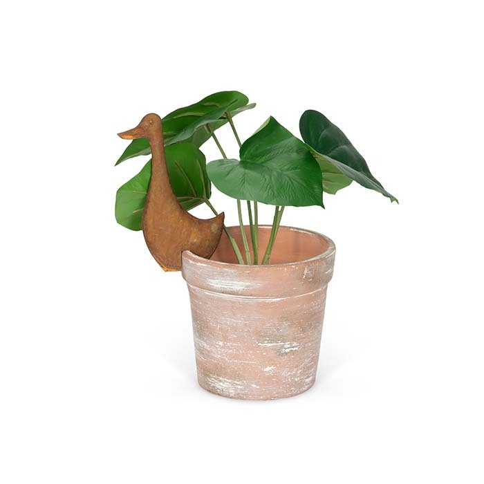 25630-duck-pot-sitter-rust-metal-outdoor-ornament-yard-patio-garden-decor