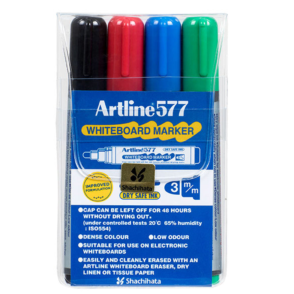 2806063-4pc-artline-577-whiteboard-marker-assorted-colours