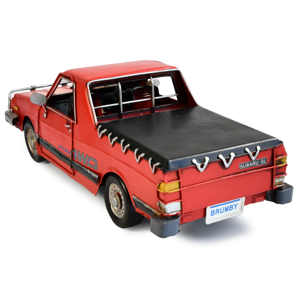 30712-boyle-1986-subaru-brumby-ute-metal-ornament-red-33cm