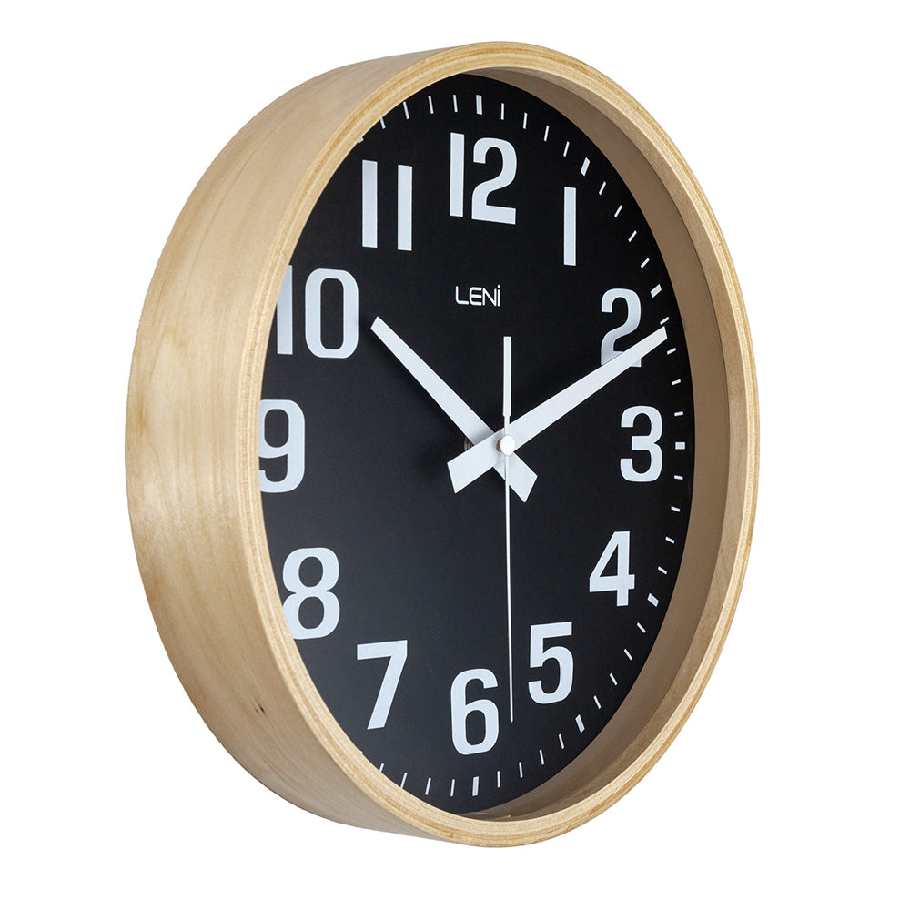 32000bla-leni-26cm-wood-wall-clock-black