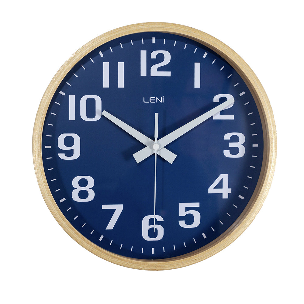 32000nav-leni-26cm-wood-wall-clock-navy