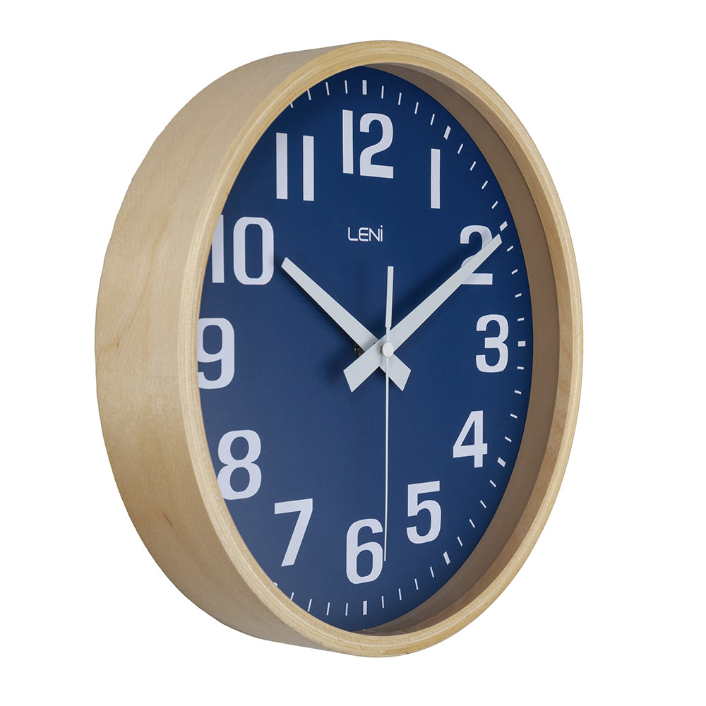 32000nav-leni-26cm-wood-wall-clock-navy