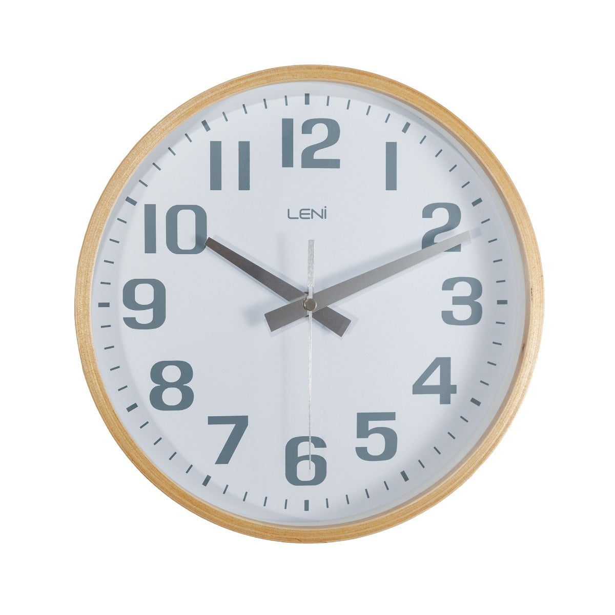 32000whi-leni-wooden-26cm-hanging-wall-clock-round-analogue-white