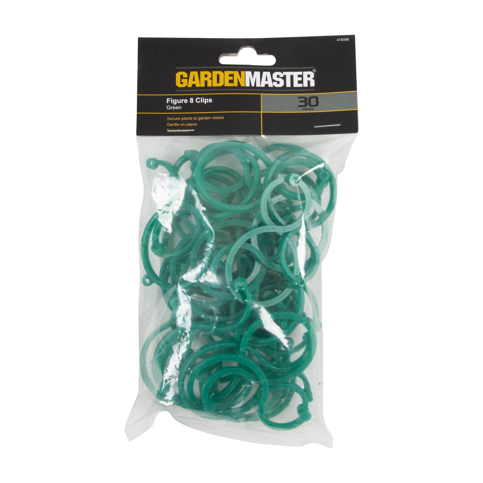 415098-30pc-gardenmaster-figure-8-clips-secure-plant-garden-stakes-green