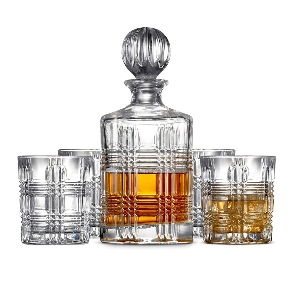 44342-5pc-salt-pepper-bond-whisky-tartan-set-decanter-tumblers-clear