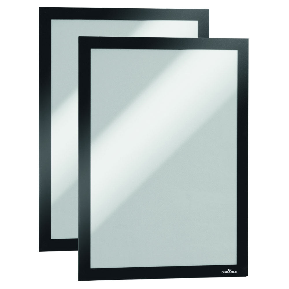 487201-2pc-durable-duraframe-a4-32-5cm-sign-holder-black