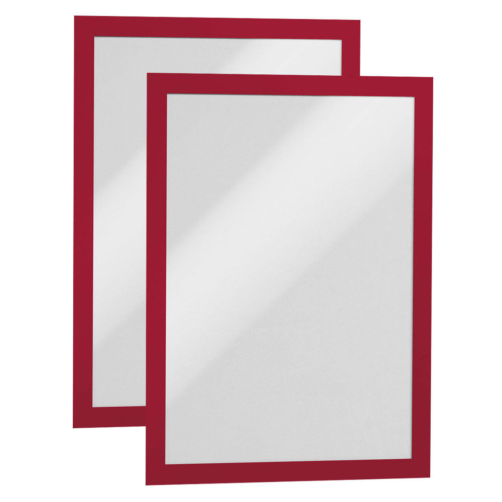 487203-2pk-durable-duraframe-self-adhesive-sign-a4-document-holder-red