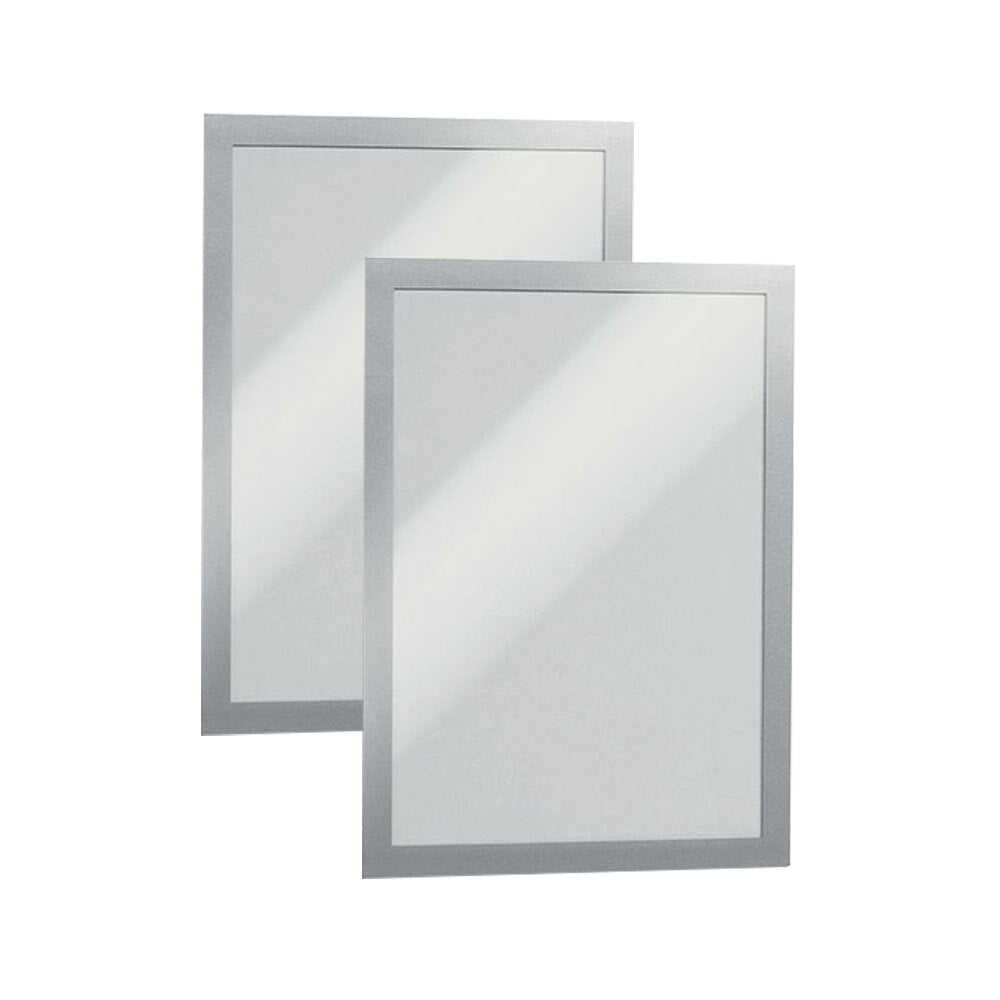 487223-2pc-durable-duraframe-a4-32cm-sign-holder-silver