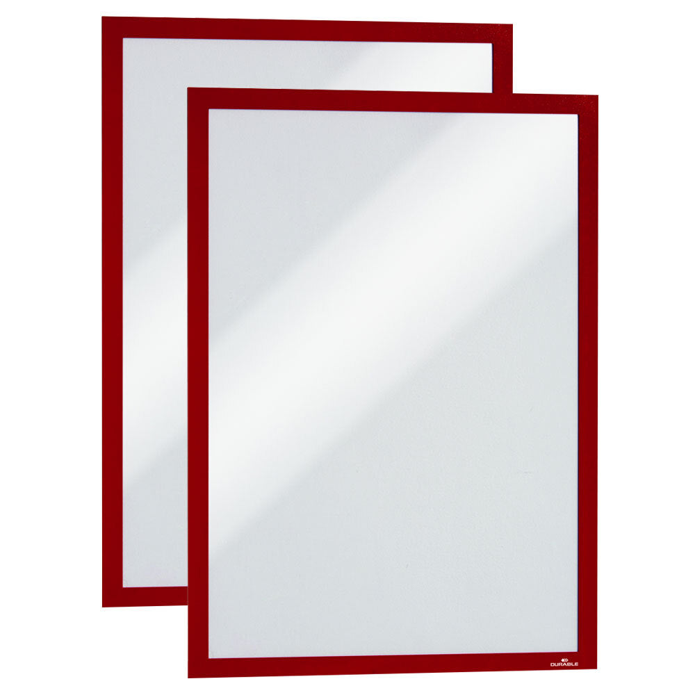487303-2pc-durable-duraframe-a3-44-6cm-sign-holder-red
