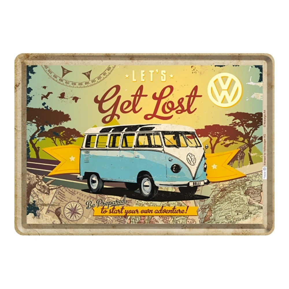 5110223-nostalgic-art-metal-mailing-postcard-volkswagen-bulli-lets-get-lost-10x14cm