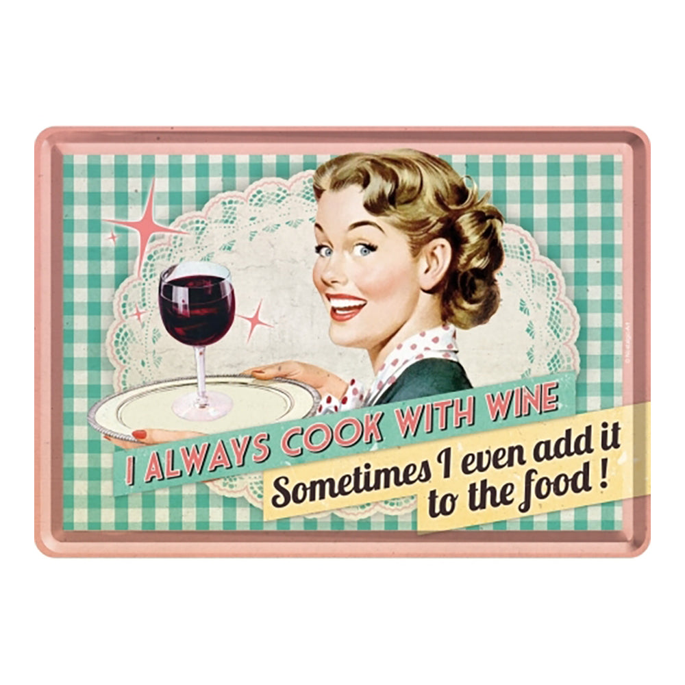 5110254-nostalgic-art-metal-mailing-postcard-cook-with-wine-10x14cm