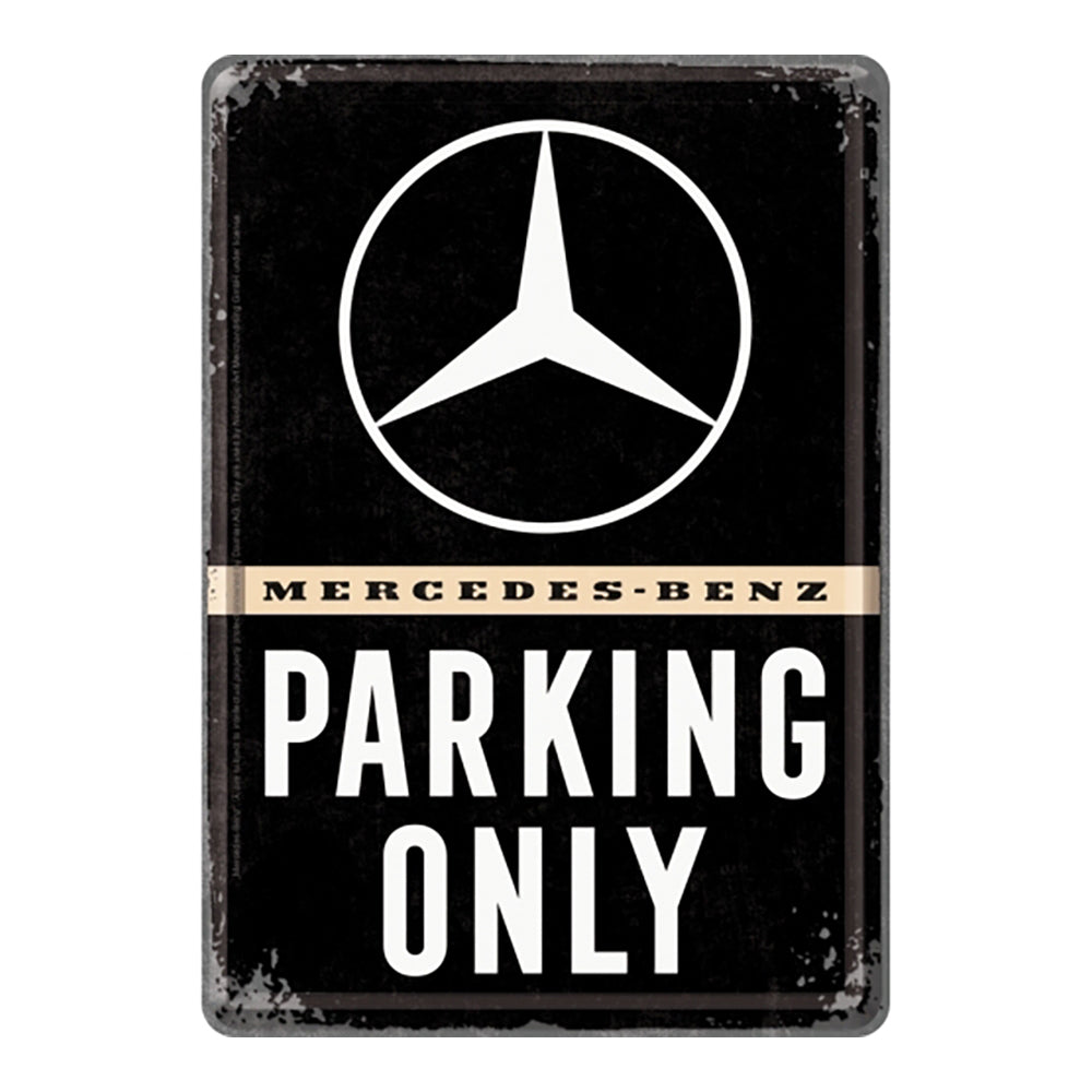 5110313-nostalgic-art-metal-mailing-postcard-mercedes-benz-parking-only-10x14cm