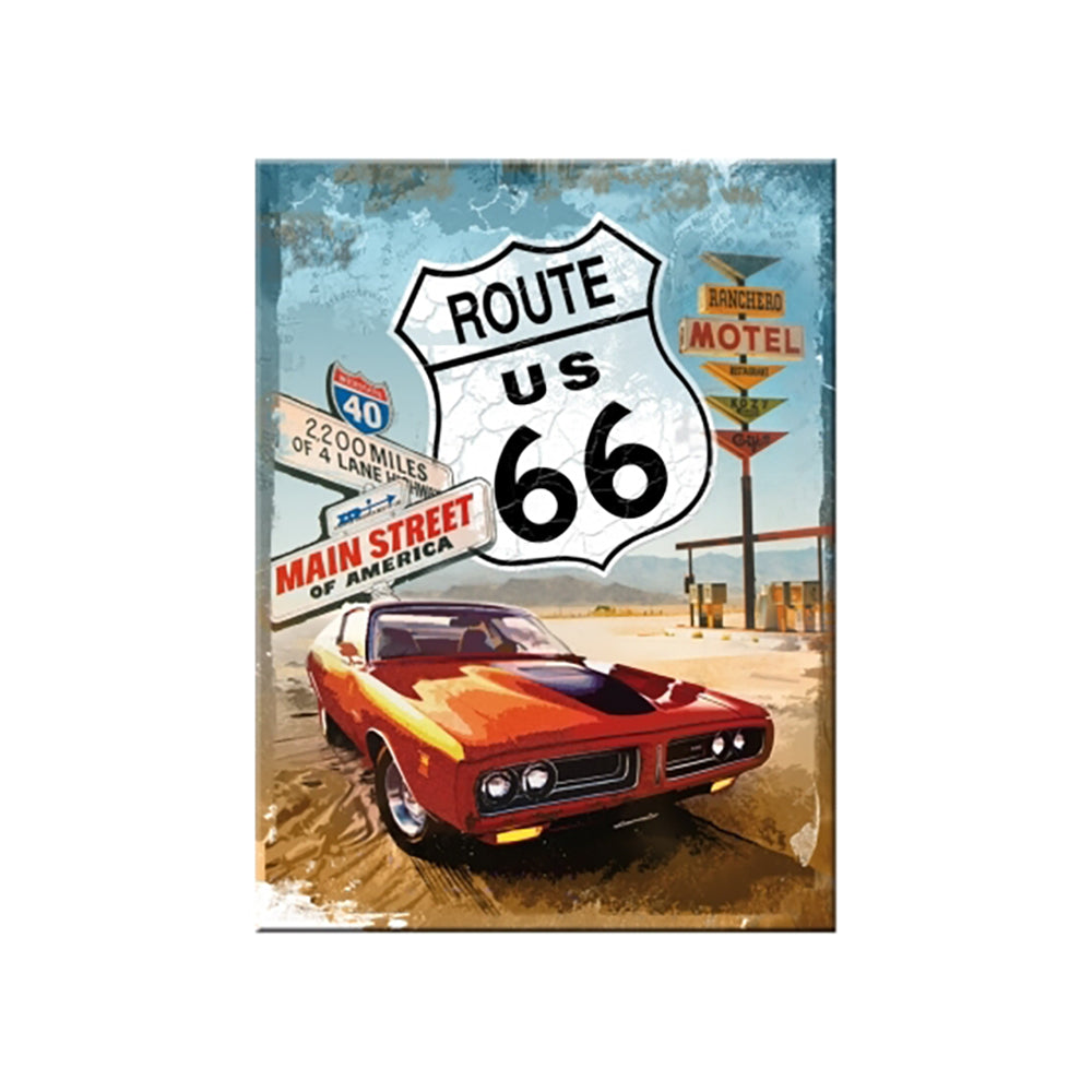 5114229-nostalgic-art-fridge-rectangle-magnet-route-66-red-car-6x8cm