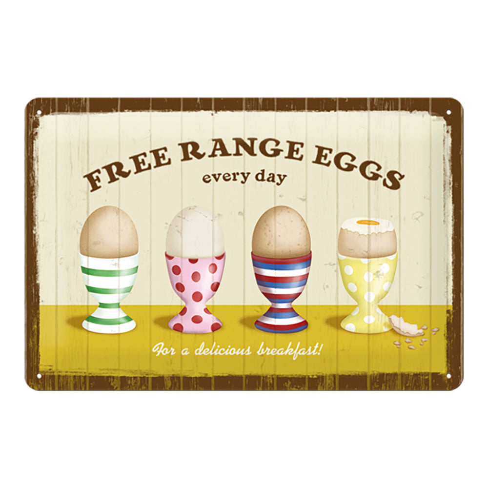 5122112-nostalgic-art-medium-metal-sign-free-range-eggs-20x30cm