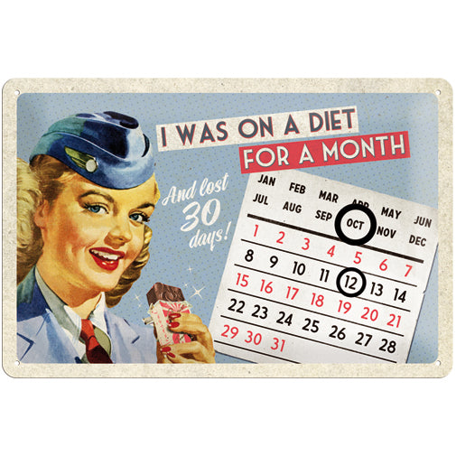 5122205-nostalgic-art-20x30cm-medium-wall-hanging-sign-calendar-on-a-diet