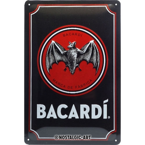 5122319-nostalgic-art-bacardi-logo-20x30cm-medium-metal-tin-sign-black