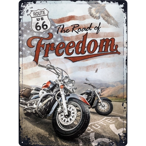 5123284-nostalgic-art-route-66-freedom-30x40cm-large-metal-tin-sign