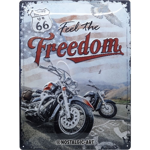 5123284-nostalgic-art-route-66-freedom-30x40cm-large-metal-tin-sign