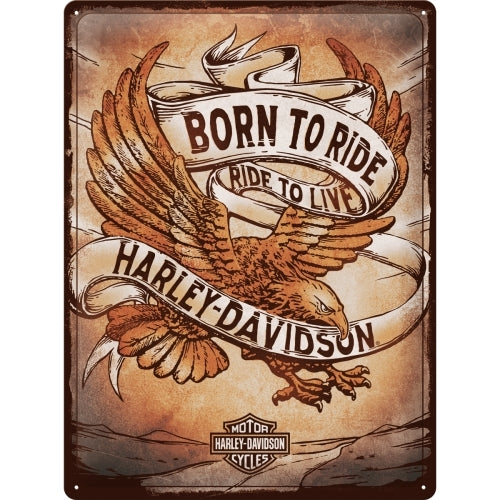 5123317-nostalgic-art-harley-born-to-ride-eagle-30x40cm-large-metal-tin-sign