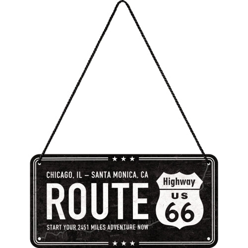 5128025-nostalgic-art-metal-10x20cm-hanging-sign-route-66-black