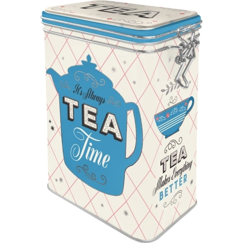 5131109-nostalgic-art-17-5cm-1-3l-clip-top-tin-storage-tea-time