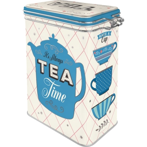 5131109-nostalgic-art-17-5cm-1-3l-clip-top-tin-storage-tea-time