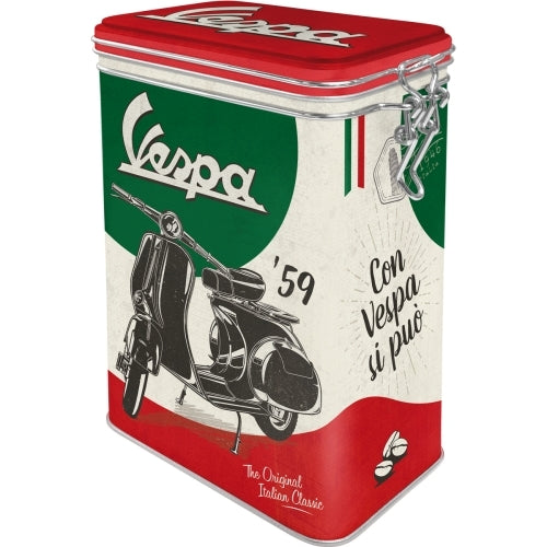 5131117-nostalgic-art-17-5cm-1-3l-clip-top-tin-storage-vespa-the-italian-classic
