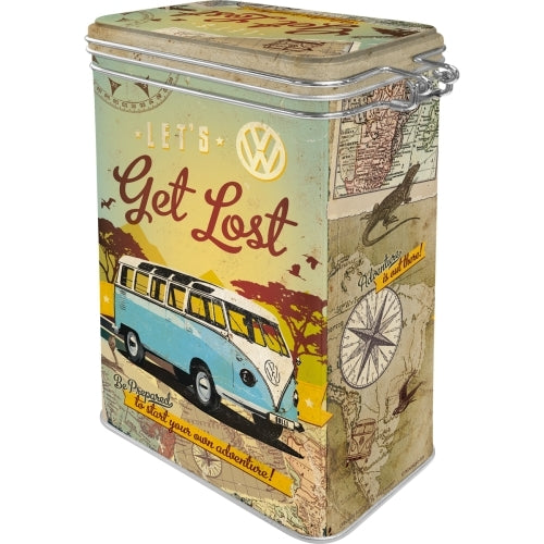 5131119-nostalgic-art-17-5cm-1-3l-clip-top-tin-storage-vw-lets-get-lost