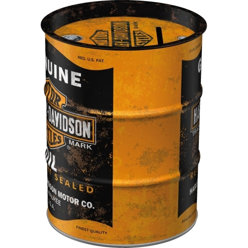 5131507-nostalgic-art-11-5cm-round-money-box-oil-barrel-harley-davidson-genuine