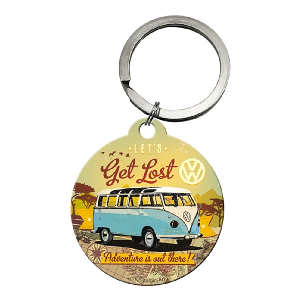 5148021-nostalgic-art-metal-7-5cm-round-keyring-vw-bulli-lets-get-lost