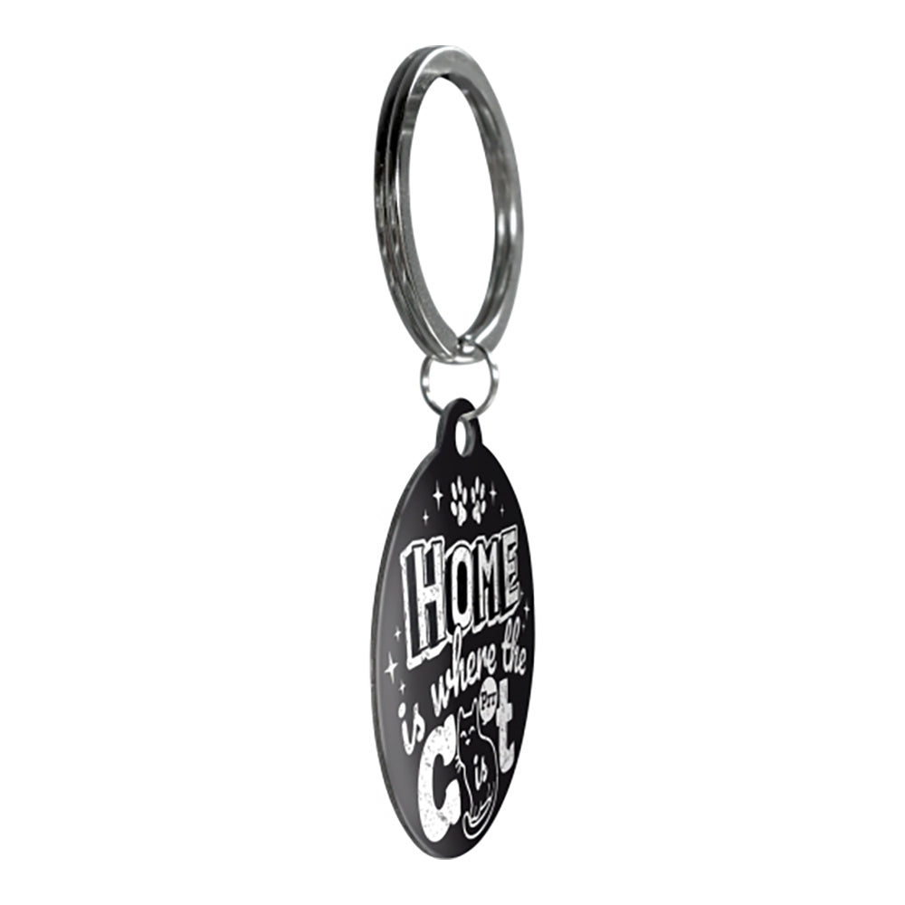 5148042-nostalgic-art-metal-7-5cm-round-keyring-home-is-where-the-cat-is-black