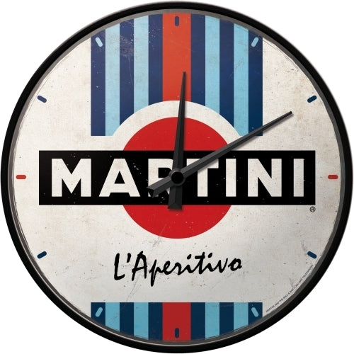 5151205-nostalgic-art-30cm-martini-laperitivo-racing-stripes-round-wall-clock