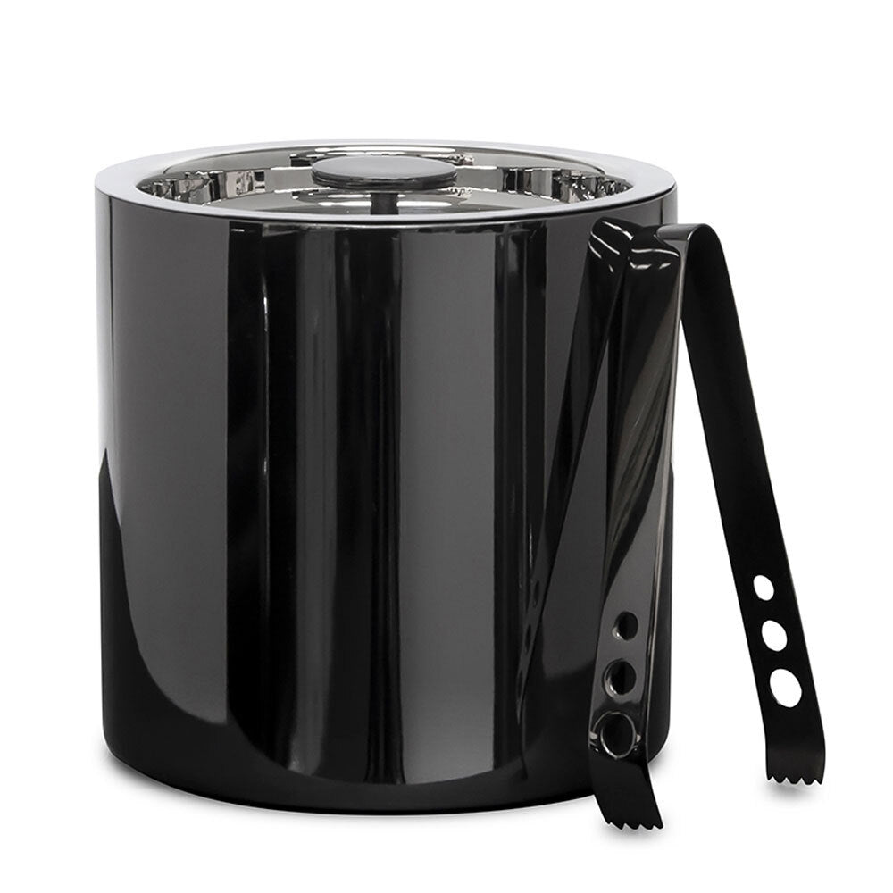 51519-salt-pepper-kennedy-metallic-ice-bucket-w-tong-15-5cm-black