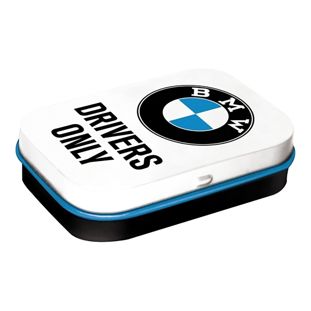 5181344-nostalgic-art-6cm-mint-tin-box-bmw-drivers-only-fresh-breath-hard-candy