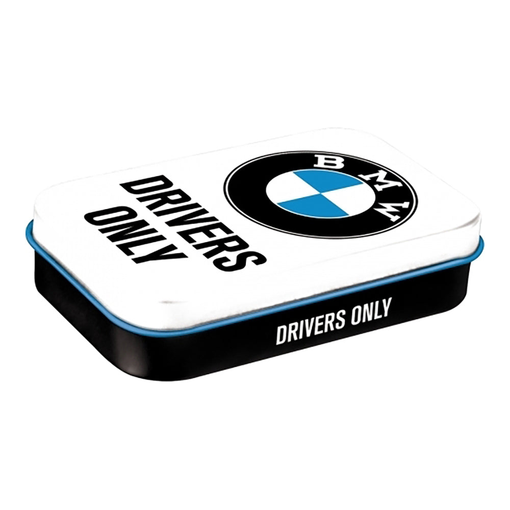 5182110-nostalgic-art-10cm-mint-tin-box-xl-bmw-drivers-only-fresh-breath-hard-candy