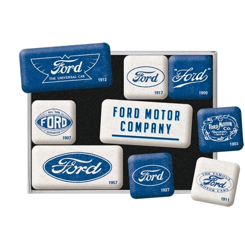 5183123-9pc-nostalgic-art-ford-logo-evolution-2-2cm-4-5cm-magnet-set