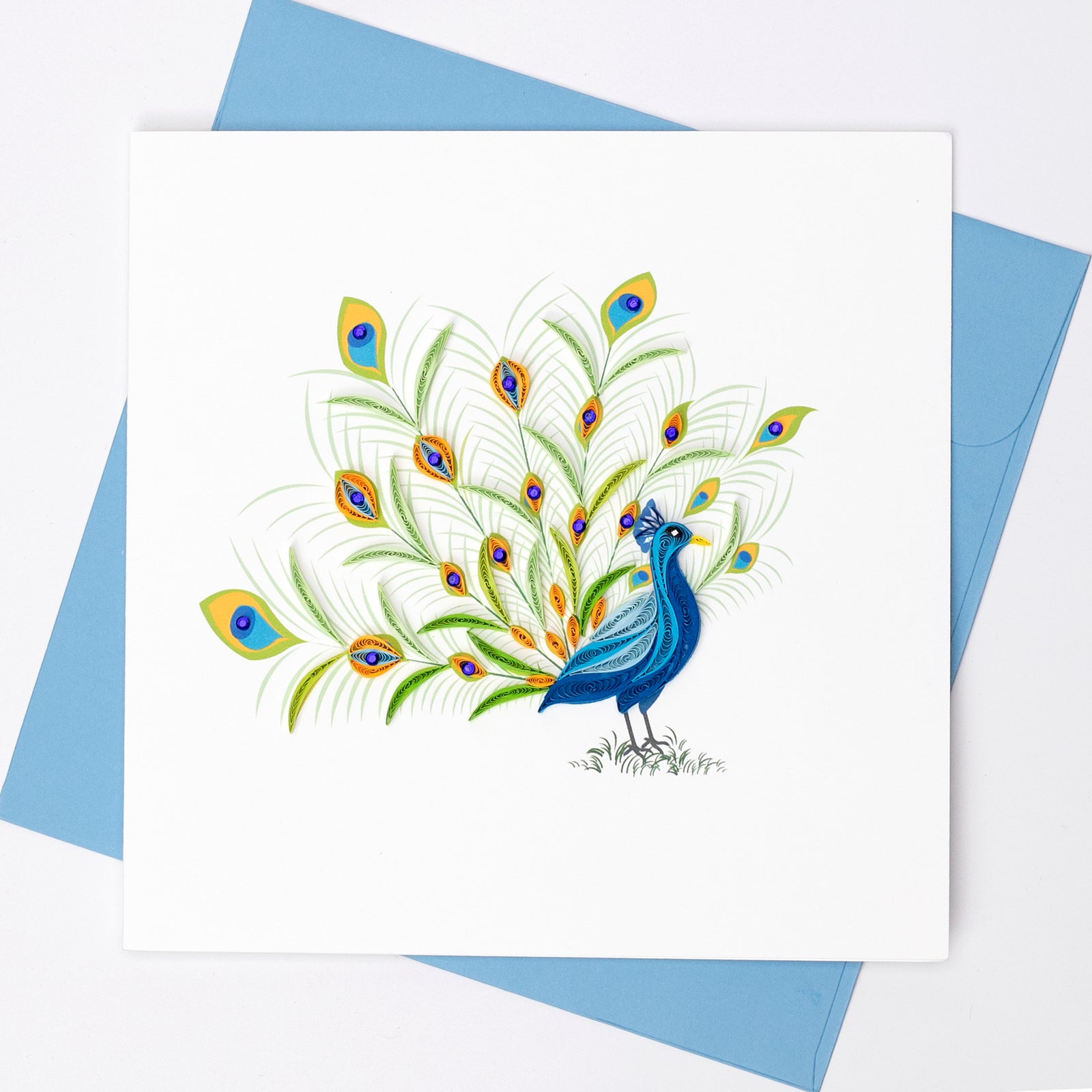 52l019-boyle-handmade-paper-15x15cm-quilled-greeting-card-peacock-plumage