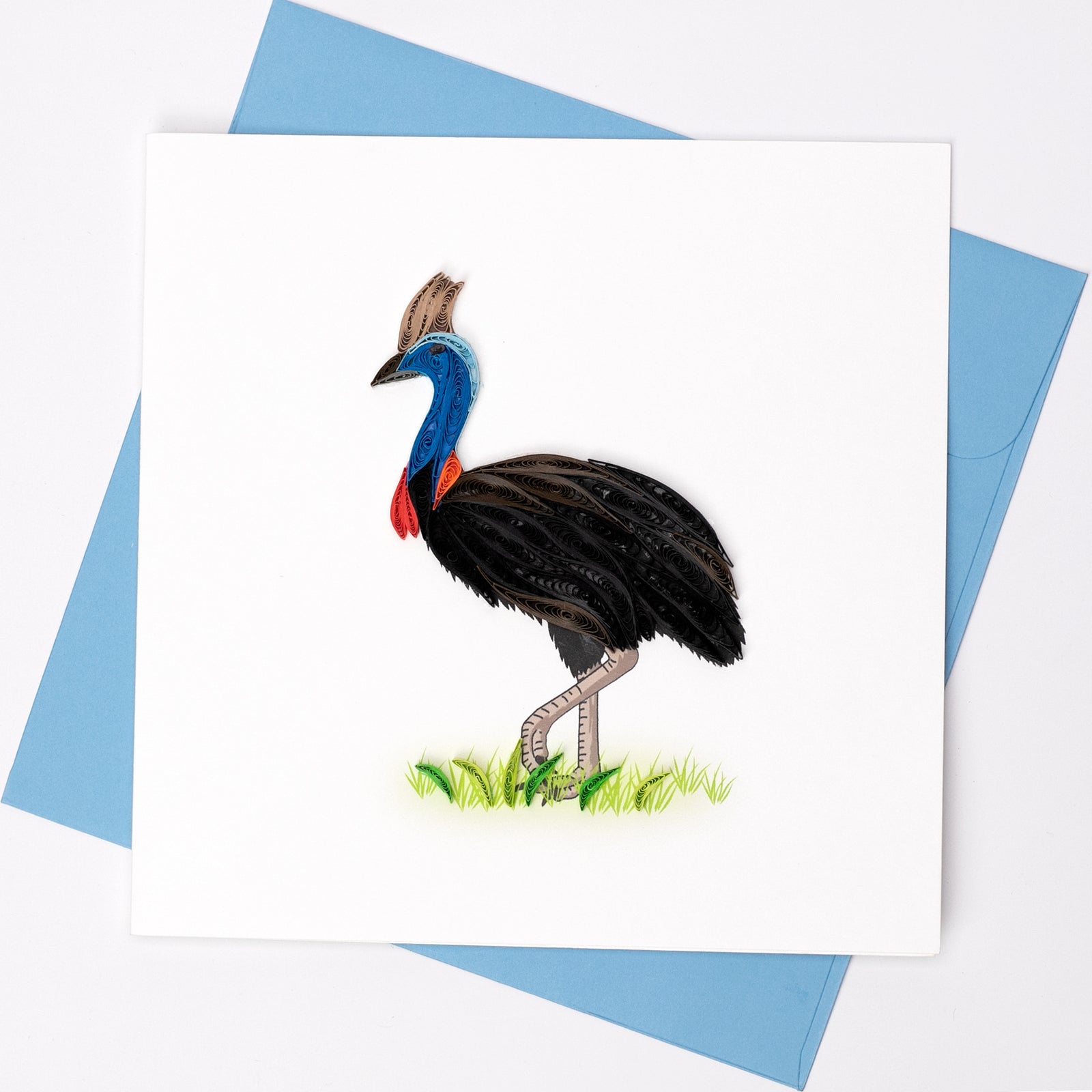 52l046-boyle-handmade-paper-15x15cm-quilled-greeting-card-cassowary