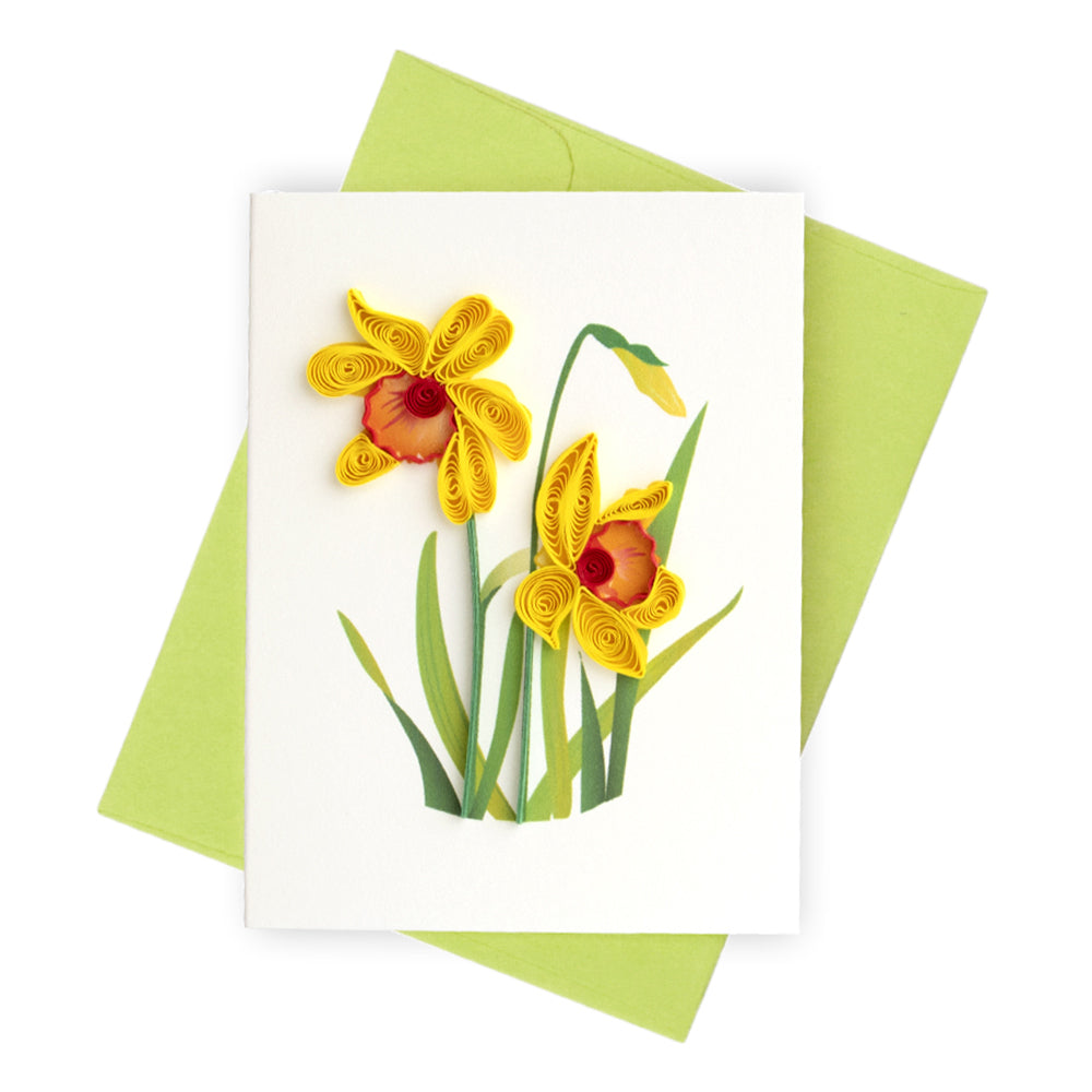 52m024-boyle-quilled-8-5cm-daffodils-mini-greeting-card-yellow