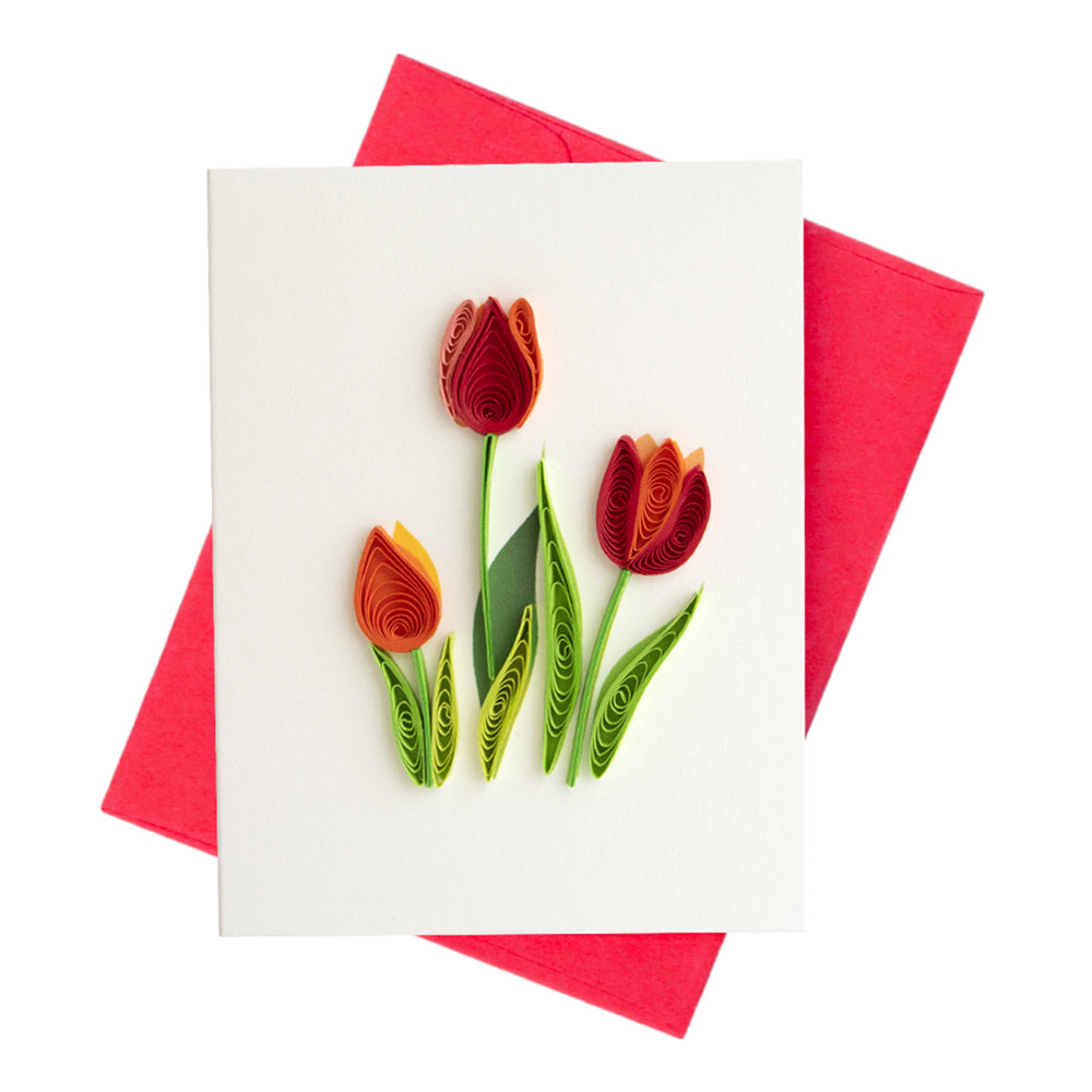 52m026-boyle-quilled-8-5cm-mini-greeting-card-tulips-red